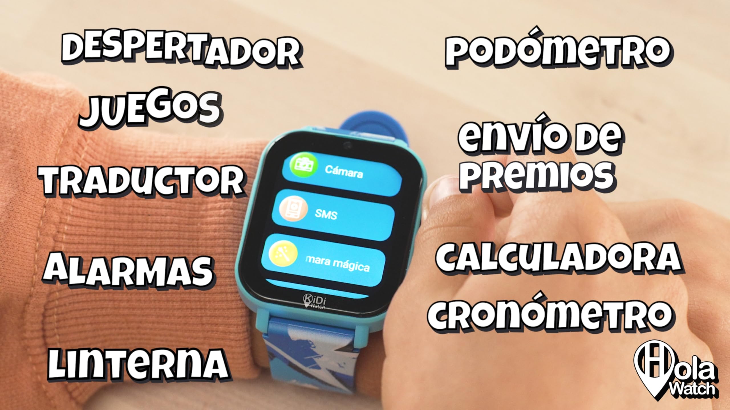 Cefa Toys - Reloj Inteligente Holawatch X Plus Pink Android, con 4G LBS/WIFI, GPS, Tarjeta SIM, Cámara, Juegos, Llamadas, Videollamadas, Whatsapp, Medidor de Pasos, Correa Extra, Protector de Pantalla