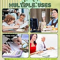 Vista 6 de Calculadora con Interruptor Mecánico, 10 Dígitos, Gran Pantalla LCD, Púrpura, Botones Grandes, Estética Gradiente Verde