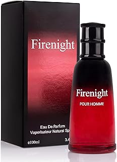 Firenight for Men Eau De Parfum 3.4 fl Oz- Top notes of Nutmeg Flower, Lavender, Cedar, Chamomile, Mandarin Orange, Hawthorn, Bergamot & Lemon - Citrus Cologne for Day & Night Use Elegant 100ml Bottle
