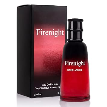 Firenight for Men Eau De Parfum 3.4 fl Oz- Top notes of Nutmeg Flower, Lavender, Cedar, Chamomile, Mandarin Orange, Hawthorn, Bergamot & Lemon - Citrus Cologne for Day & Night Use Elegant 100ml Bottle