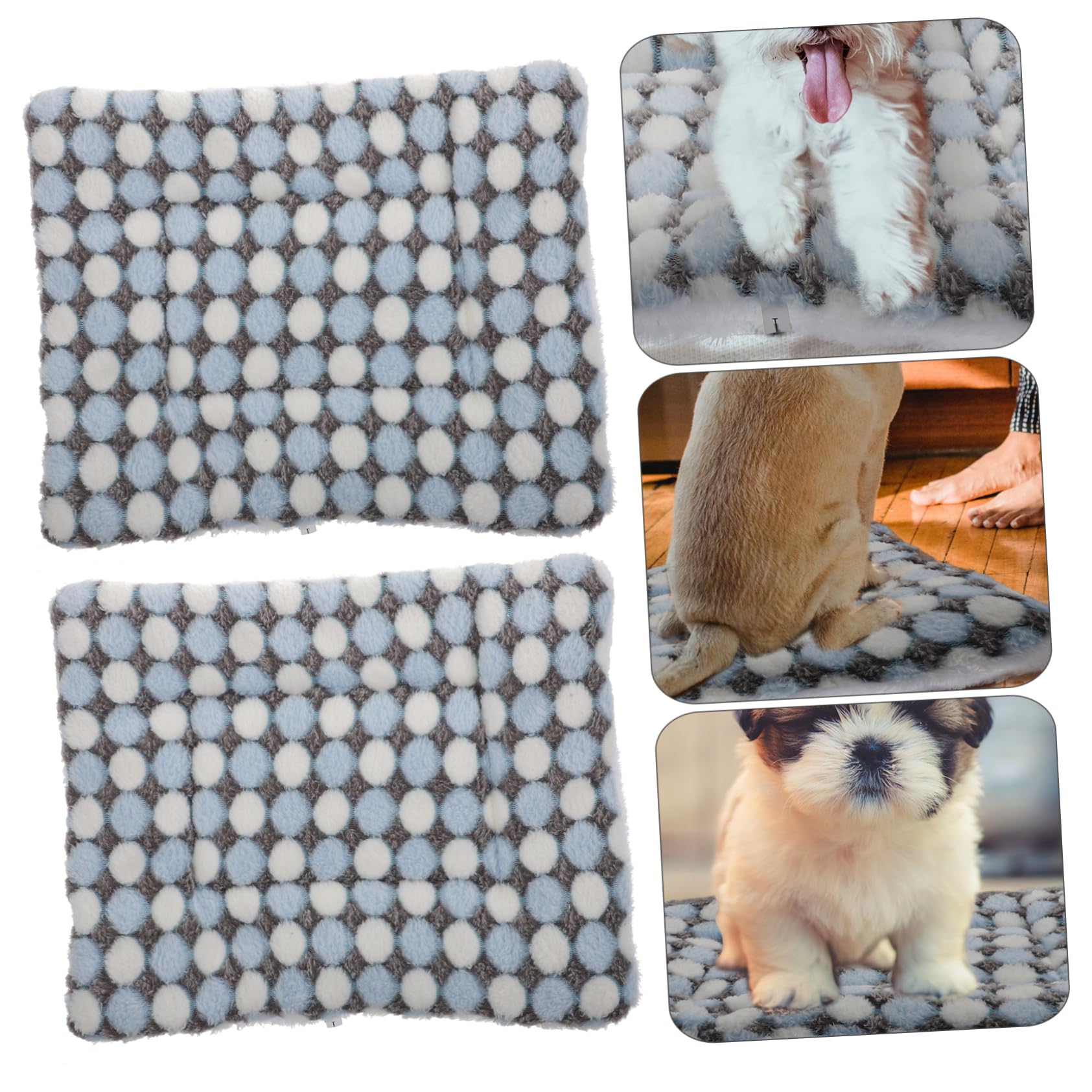 COLLBATH 2Pcs Pet Sleeping Mats Comfortable Warm Dog Cat Bed for Crates Couches Travel Portable Breathable Winter Ready Pet Cushions