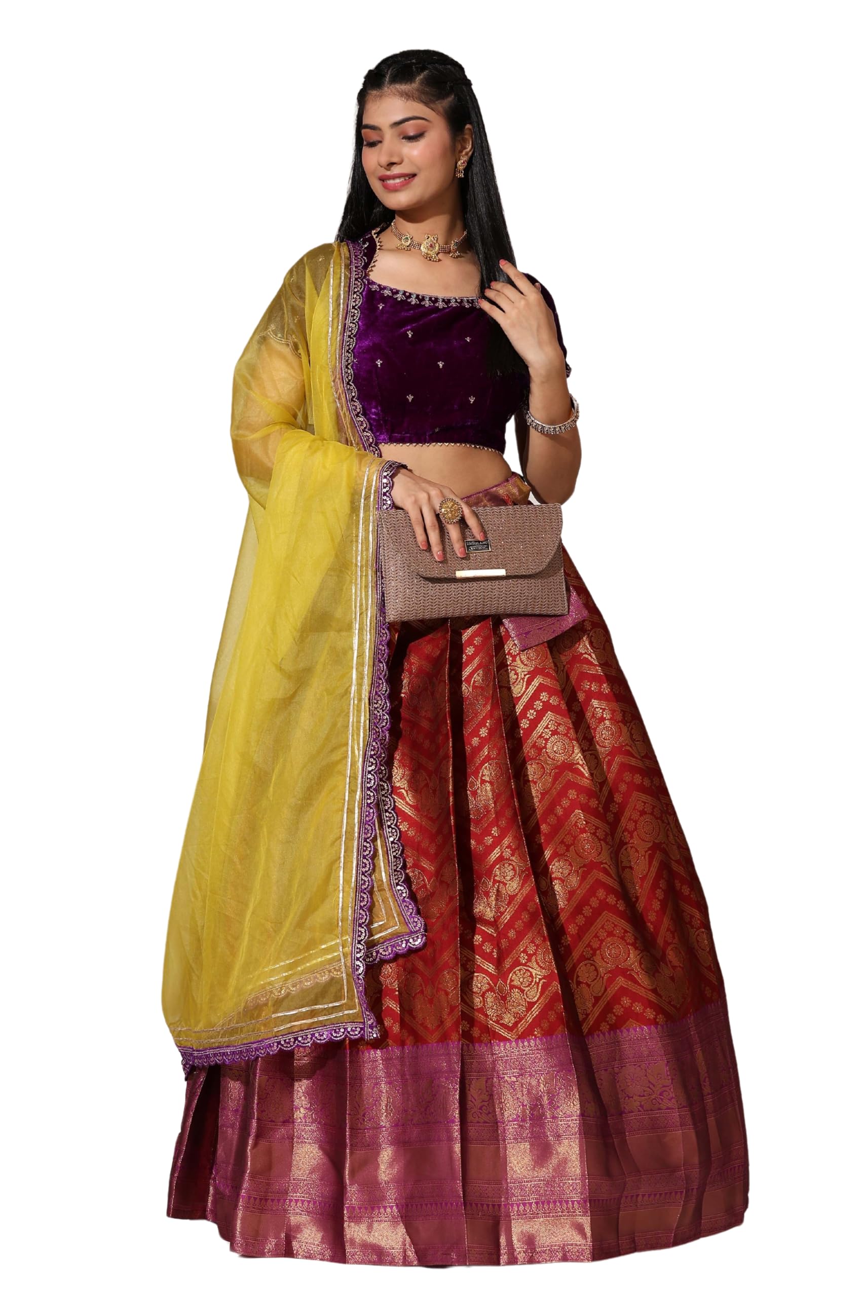 fabcartz New Traditional South India Half Saree for Women-picture-22