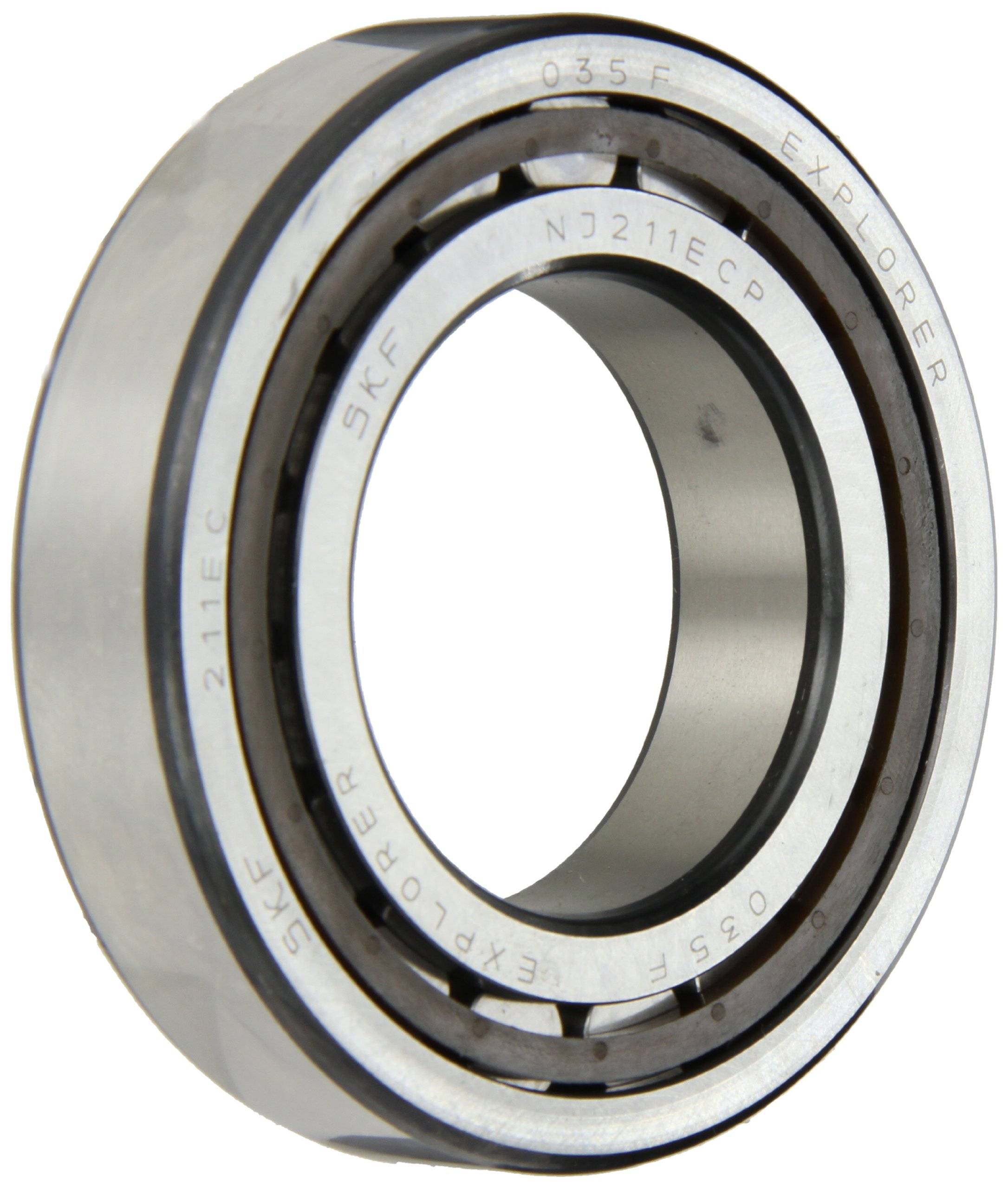 SKF NJ 211 ECP - Rodamiento de rodillo radial cilíndrico, 55 ID, acero para rodamientos