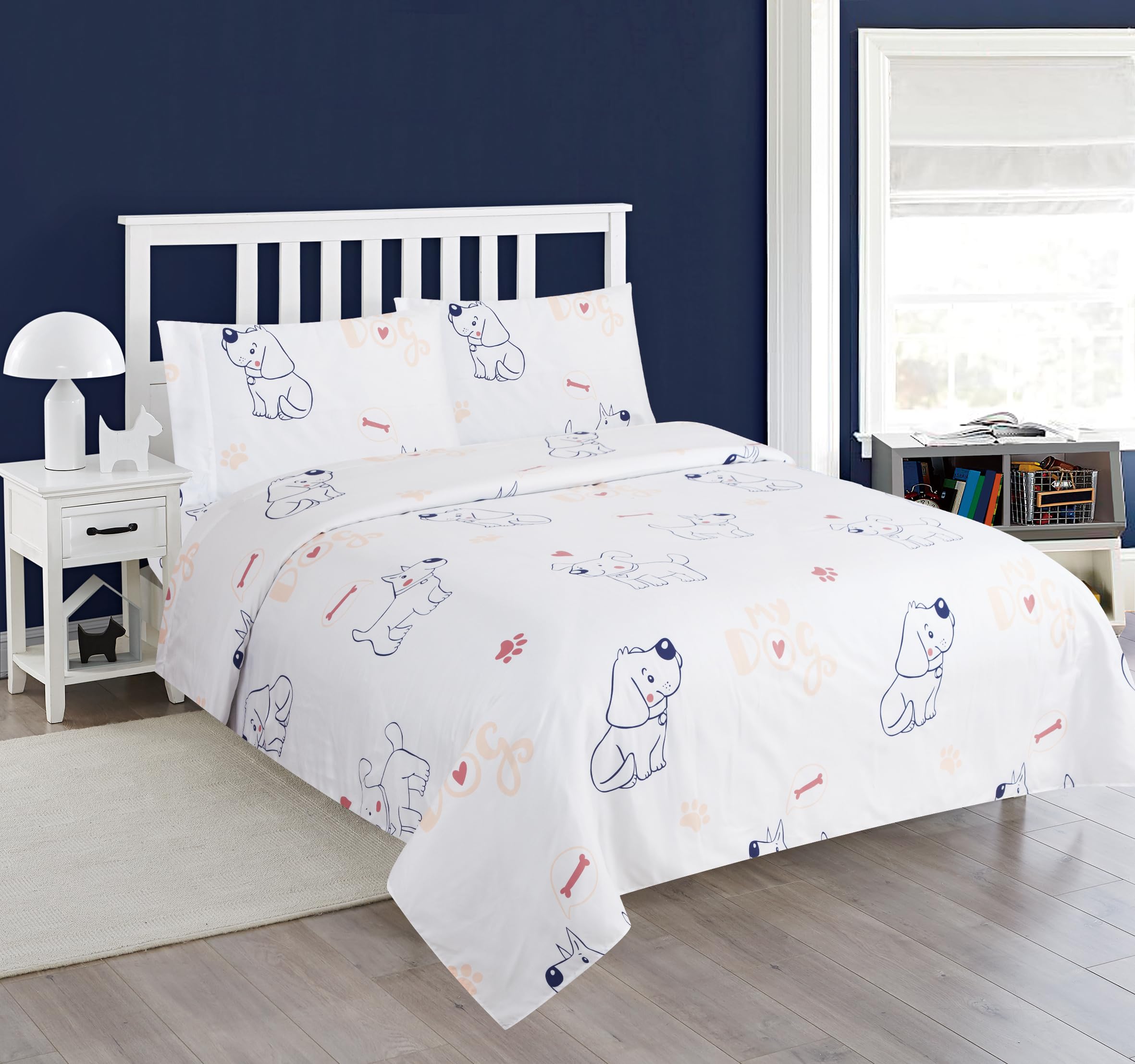 Comfy Deal Hight Thread Count Super Soft Microfiber Kid Breathable Bed Sheet Set with Pillowcase Flat and Fitted