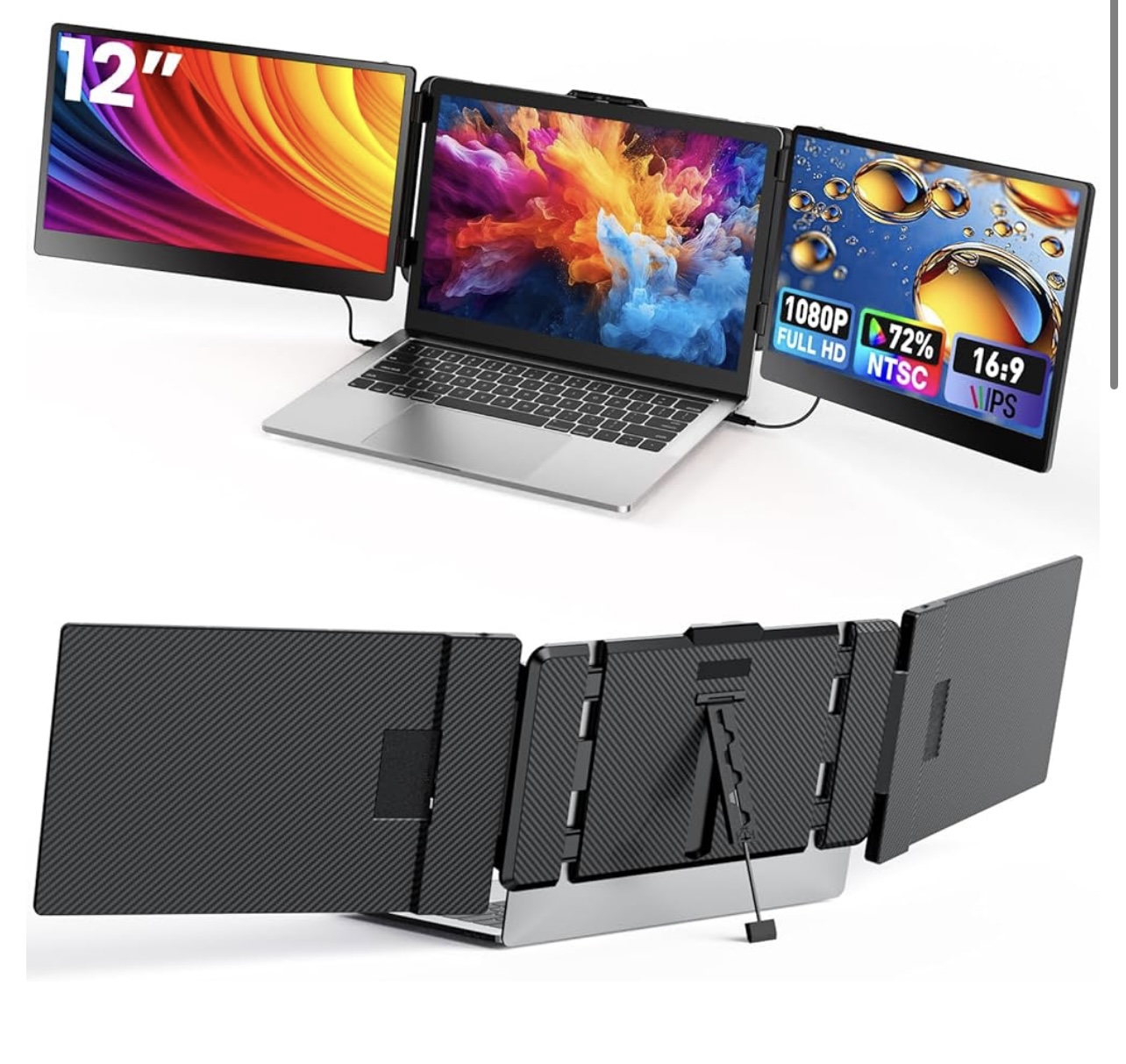 ディスプレイ・モニター本体 Kwumsy Triple Screen Laptop Extender S6 BOSII S6 15.6