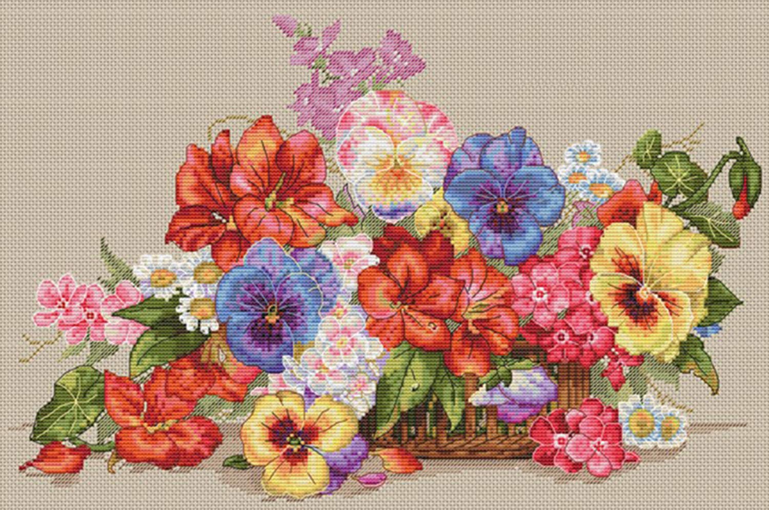 Broderie au point de croix Merejka en coton de qualité supérieure 35 x 23 cm