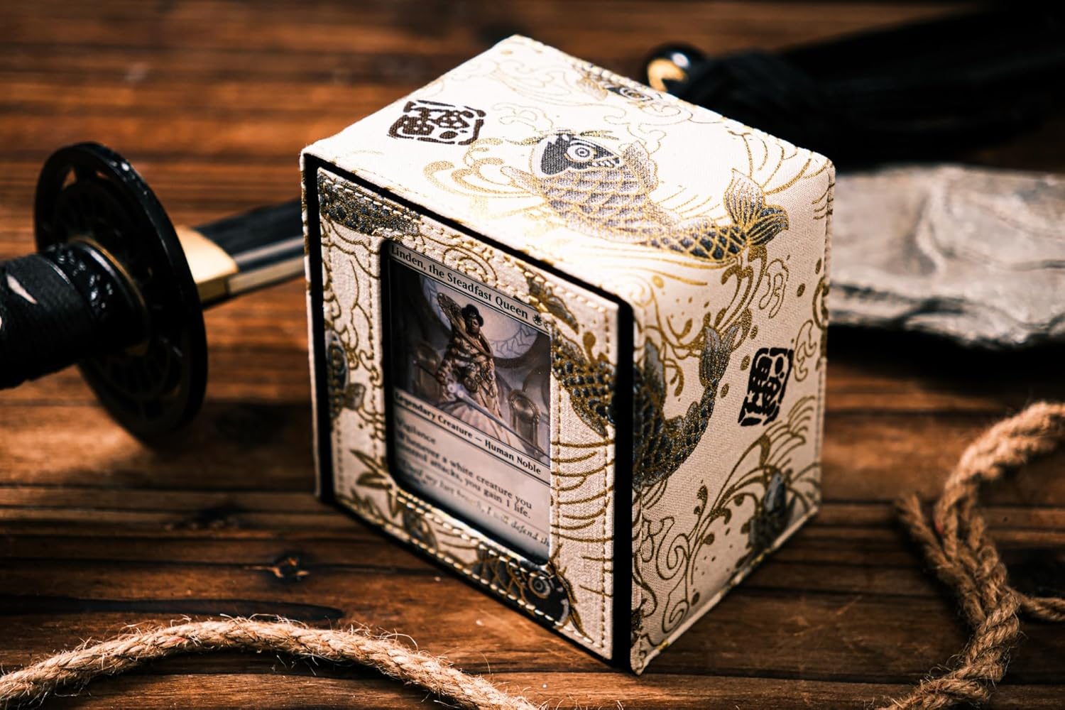 The Shogun Deckimono: a Kimono Deck Box for MTG Magic FaB EDH Commander YGO DND Spell Cards FaB PTCG TCG (Koi of Dawn)