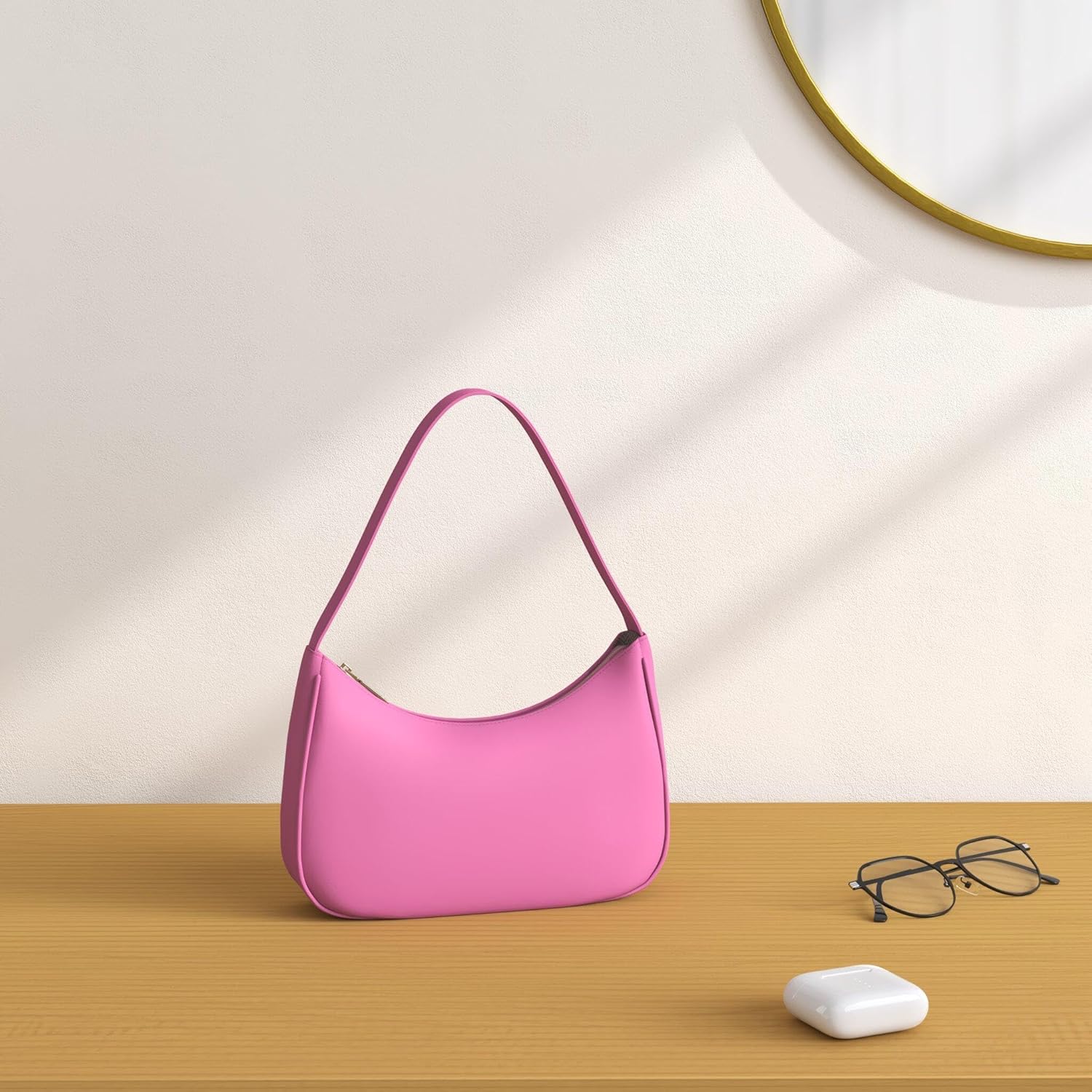 Shoulder Bags for Women, Cute Hobo Tote Handbag Mini Clutch Purse with Zipper Closure - Image 2