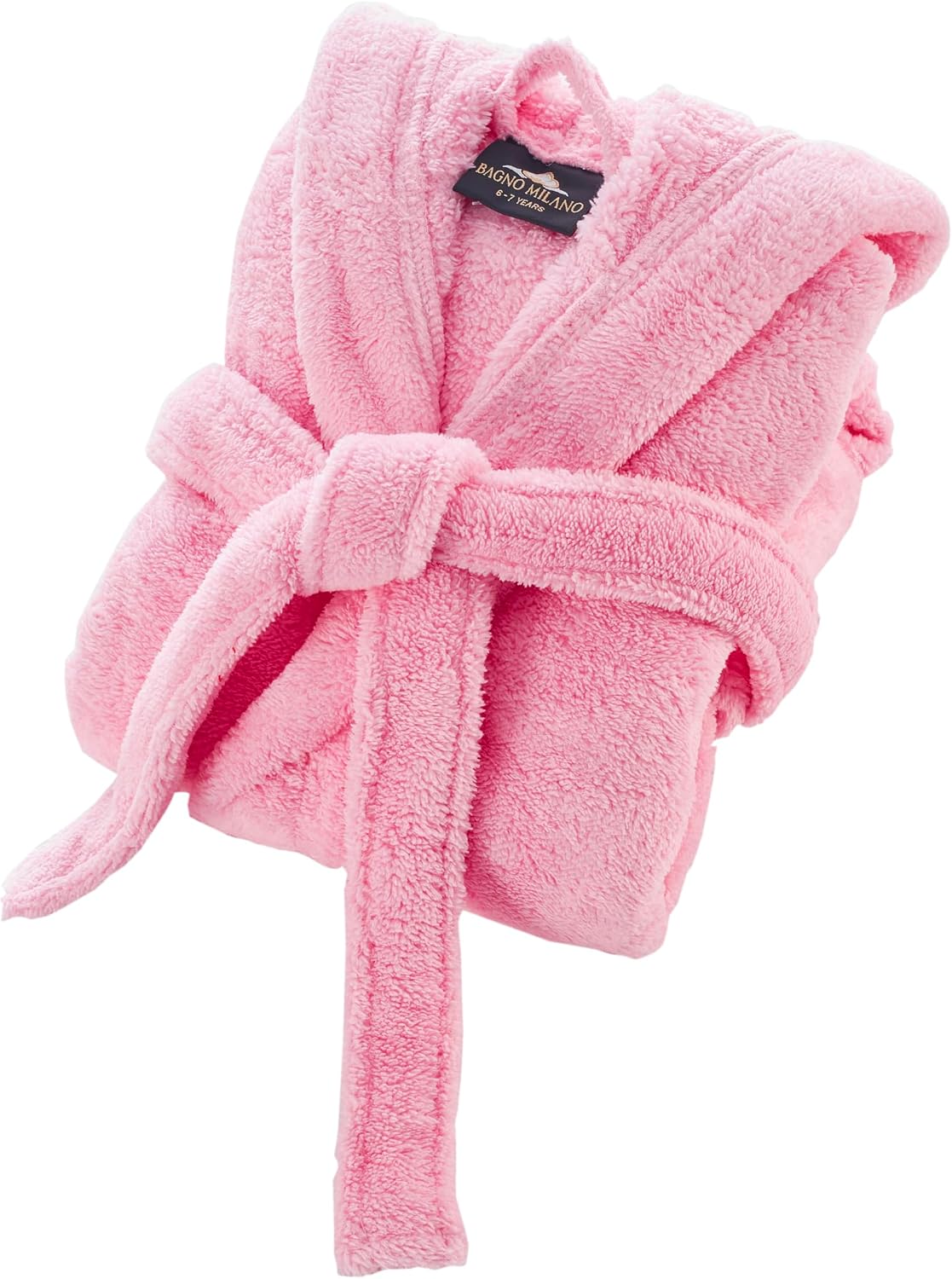 BAGNO MILANO Kids Hooded Plush Fleece Robe, Ultra Soft Cozy Bathrobe for Boys, Girls