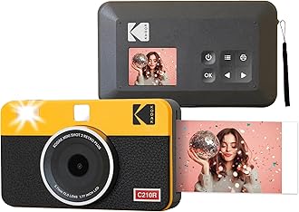 Mini Shot 2 Retro Portable Wireless Instant Camera & Photo Printer, Compatible with iOS & Android and Bluetooth Devices, Real Photo (2.1x3.4) 4Pass Technology - Yellow