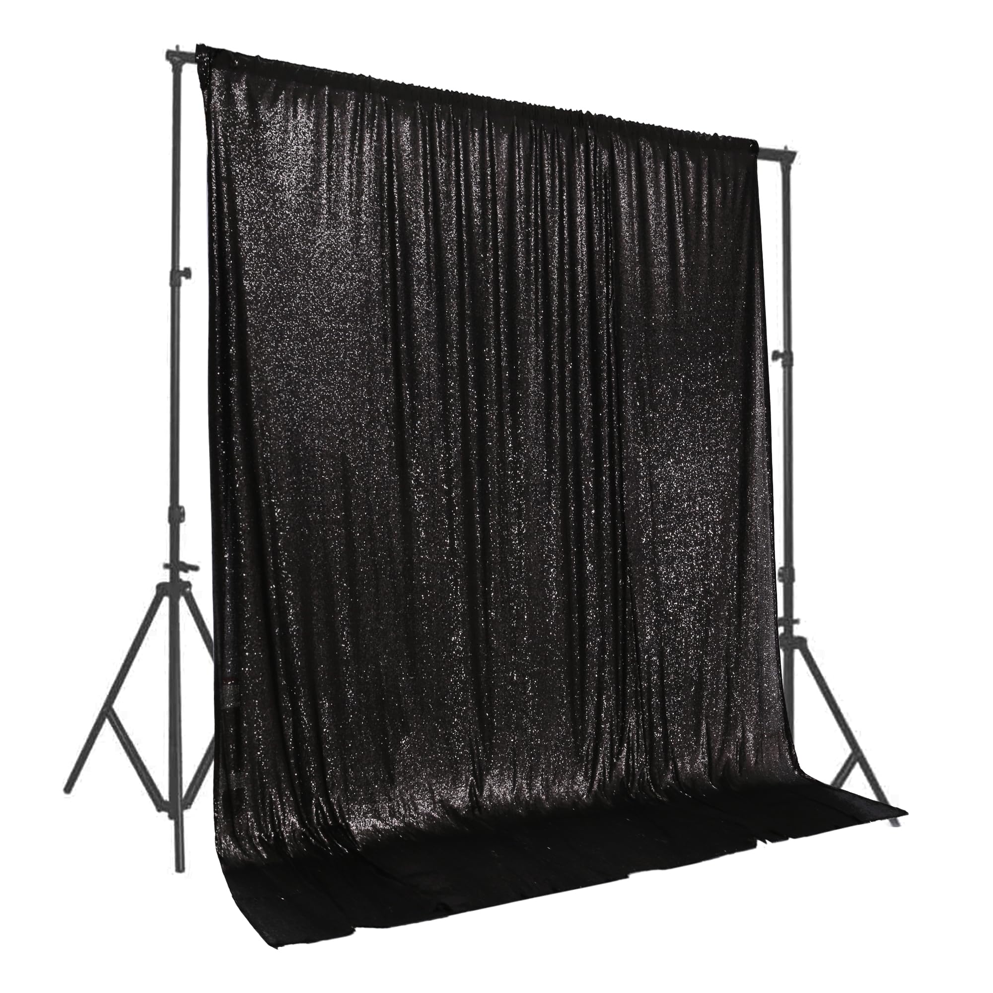 PartyDelight Black Sequin Backdrop, Photography Curtain Special Events Party10Ftx10 Ft