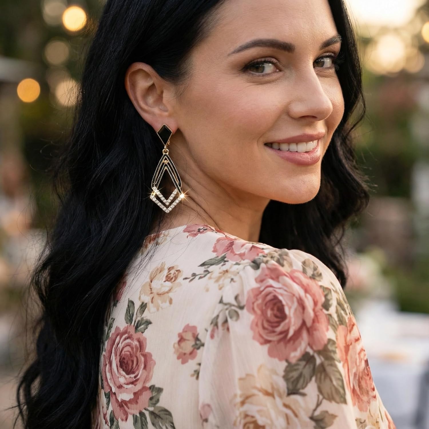 Women's Black Ear Clips Clip On Earrings Non Pierced Earrings for Brides, Bridesmaids, Prom and Wedding - Image 6