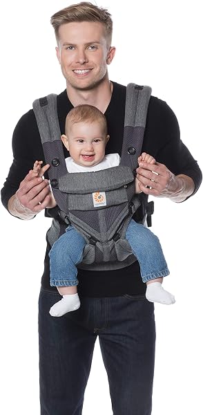 ERGO Baby エルゴベビー (Ergobaby) 抱っこひも メッシュ おんぶ 前向き抱き [日本正規品保証付] (洗濯機で洗える) ベビーキャリア 成長にフィット オムニ360 クールエア/クラシックウィーブ CREGBCS360PWEAVE 0か月~ - 5