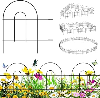 Sponsored Ad - ZENY Decorative Garden Fence Garden Edging 35 Pack 50 Ft Long 18 Inch High Rustproof Landscape Iron Wire Bo...