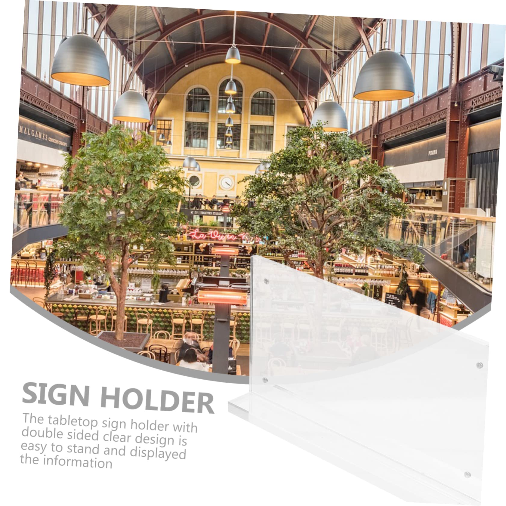 DOITOOL 8 Stück Magnetischer Acryl Display Stand Doppelseitig Transparente Preisschildhalter Stabile Tischaufsteller mit Rundem für Büro Restaurant und Produktpräsentation