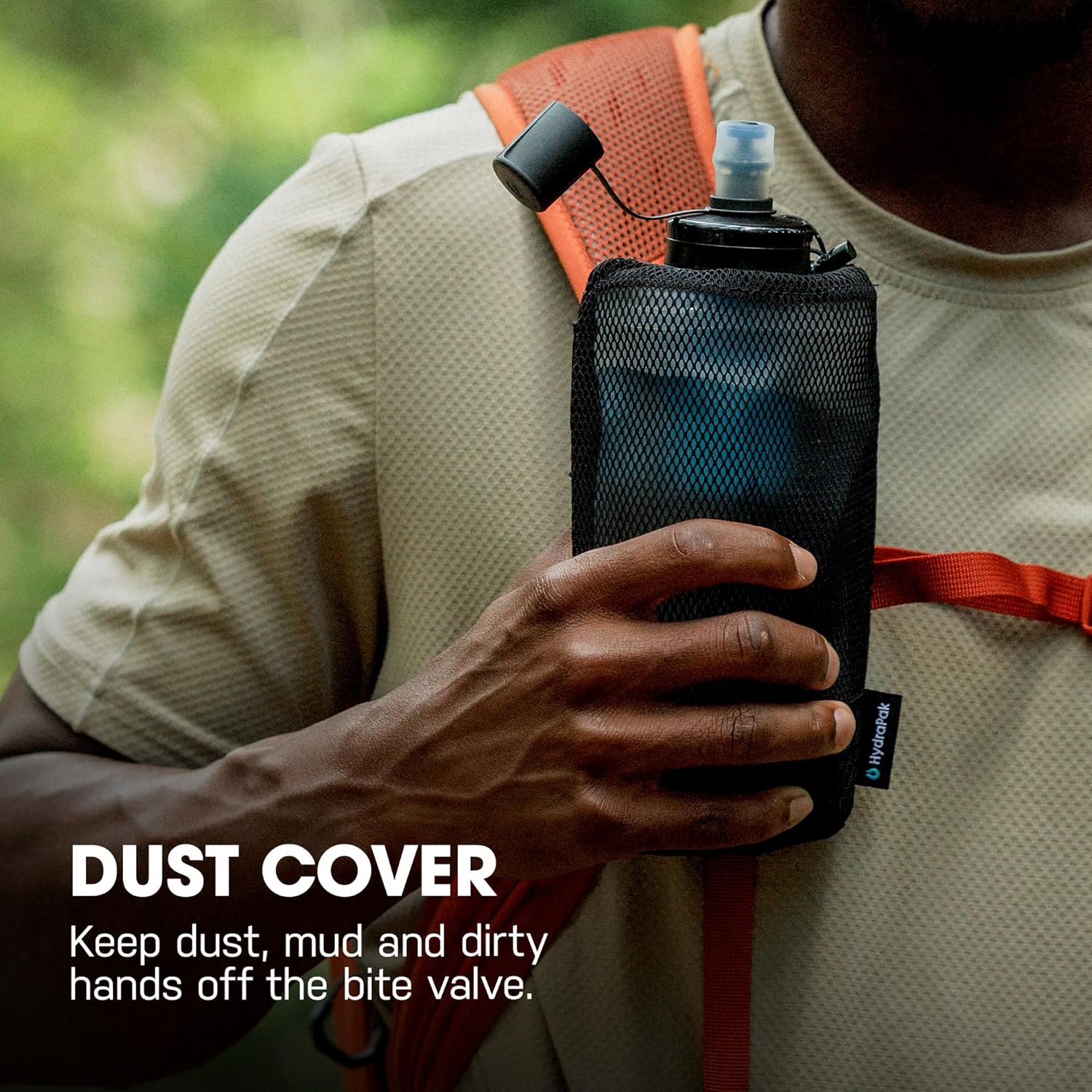 HydraPak PackFlask+ (750ml) - Harness Mounted Filtration Water Bottle for Backpacks - Hands-Free, Easy-Access, Ultra-Light, Collapsible Pack Softflask with Filter for Hiking & Backpacking
