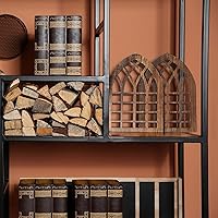 Vista 6 de Yulejo 2 marcos rústicos de ventana para decoración de pared, decoración de pared de granja de madera de 15.6 x 11 pulgadas, ventana de catedral