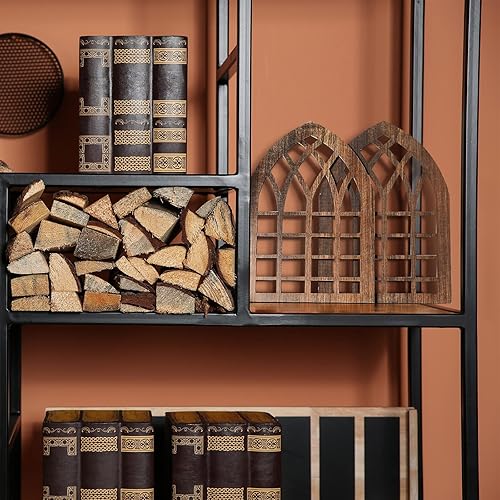 Miniatura 6 de Yulejo 2 marcos rústicos de ventana para decoración de pared, decoración de pared de granja de madera de 15.6 x 11 pulgadas, ventana de catedral