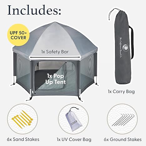 Portable Baby Playpen for Beach & Travel! 🏖️ Pop-Up Play Yard