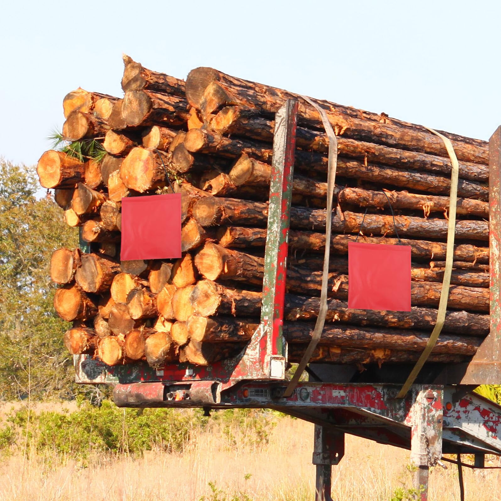 KOMBIUDA 4 Rote Warnfahnen 45,7 X 45,7cm Wetterfeste Sicherheitsflaggen mit Drahtschlaufe für Lkw Anhänger und Übergroße Ladungen Sichtbare Verkehrswarnung bei Tag und Nacht