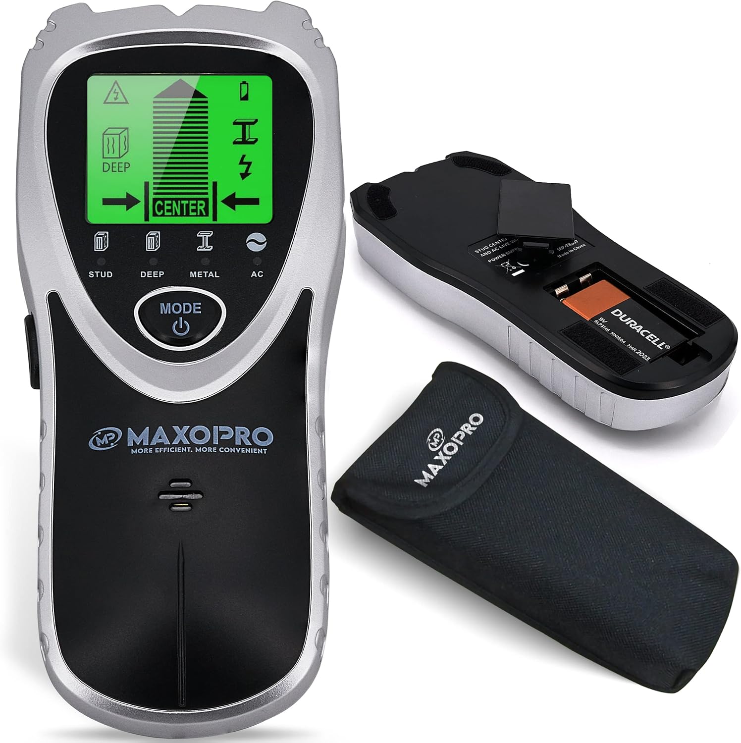 MaxoPro Accurate Stud Finder Wall Scanner with Pouch 5 in 1 Multi