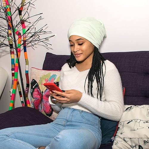 Miniatura 74 de CAPLORD - Gorro de satén con forro para dormir, de bambú, para cabello natural erizado, para mujeres y hombres