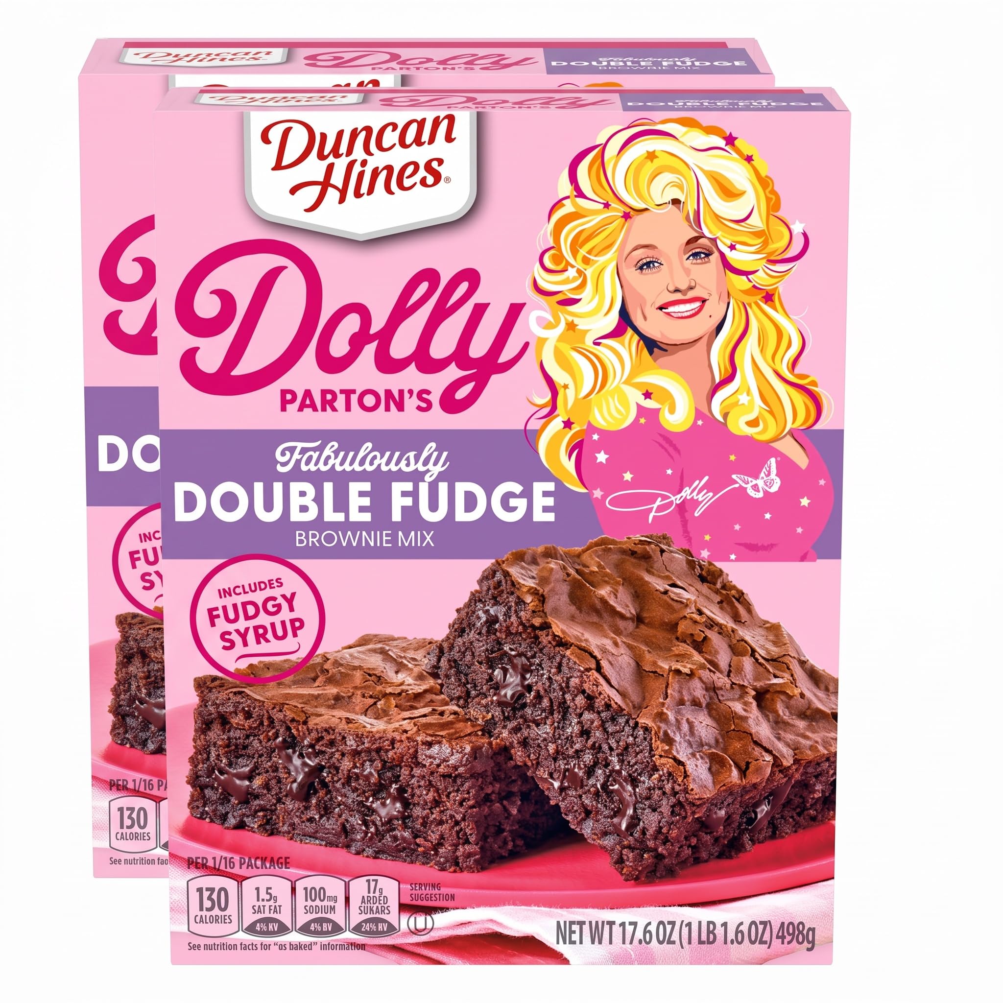 Duncan Hines Brownie Mix, Fabulously Double Fudge, 17.6 oz. (Pack of 2)