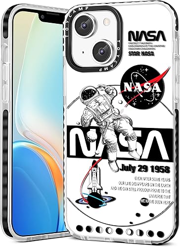 Miniatura 1 de Toycamp Funda para iPhone 14 Plus con soporte de anillo, diseño fresco de astronauta, diseño fresco, divertido, a prueba de golpes, protector para