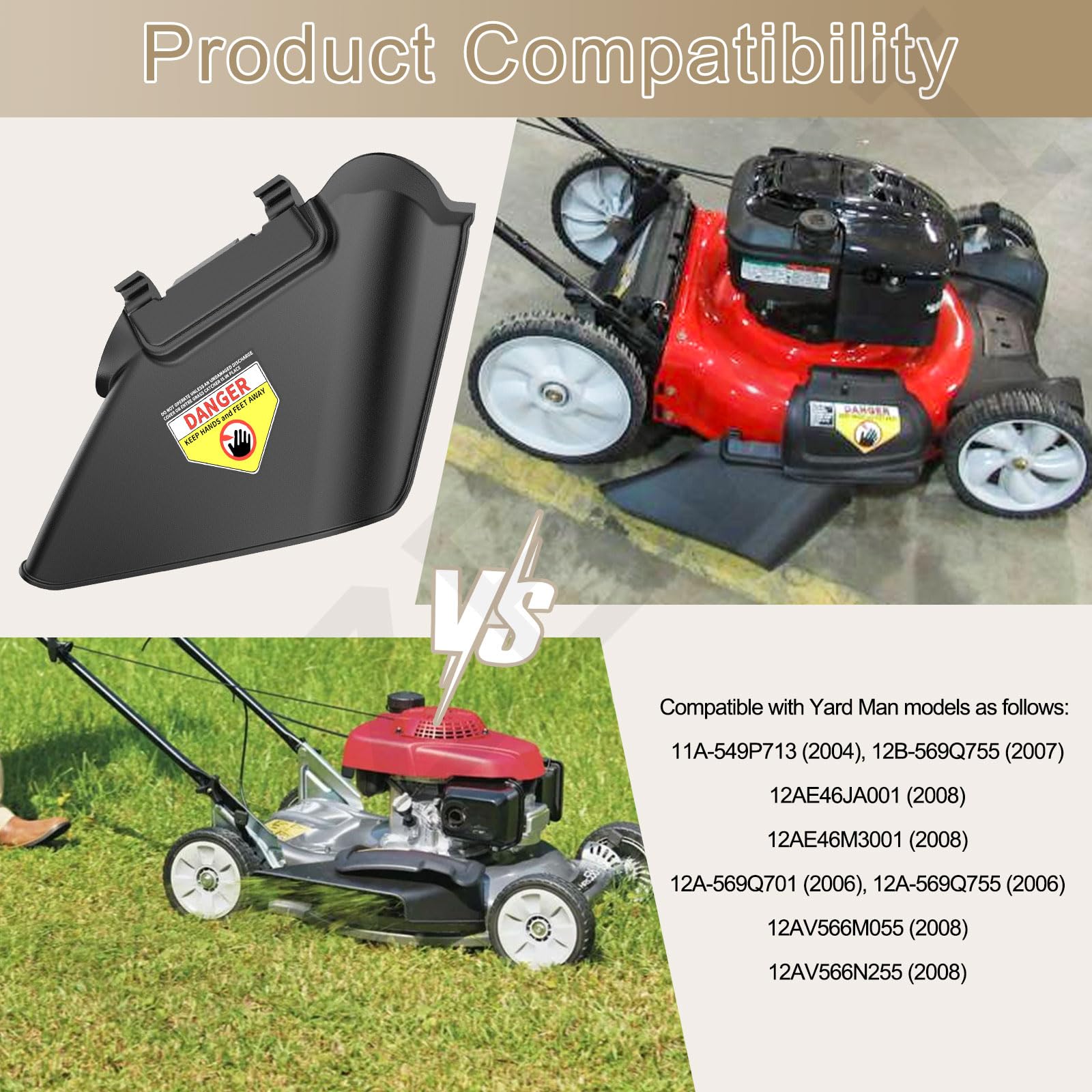 Scivolo Di Scarico Laterale 731-07486 Per Tagliaerba Craftsman, MTD, Troy-Bilt – Nero