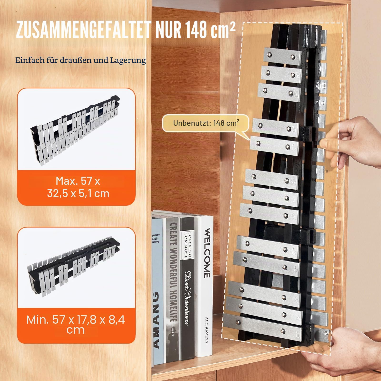 VEVOR Glockenspiel-Xylophon-Set mit 32 Tönen, Schlaginstrument mit Schlägeln, Trommelstöcken und Tragetasche, professionelles Glockenspiel-Xylophon-Schlaginstrumentenset für Erwachsene und Schüler