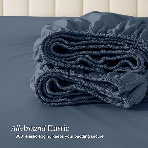 Miniatura 8 de Bare Home Sábana bajera ajustable 100 % algodón orgánico, tejido de percal vigorizante, ligera y transpirable, sábana bajera de bolsillo profundo