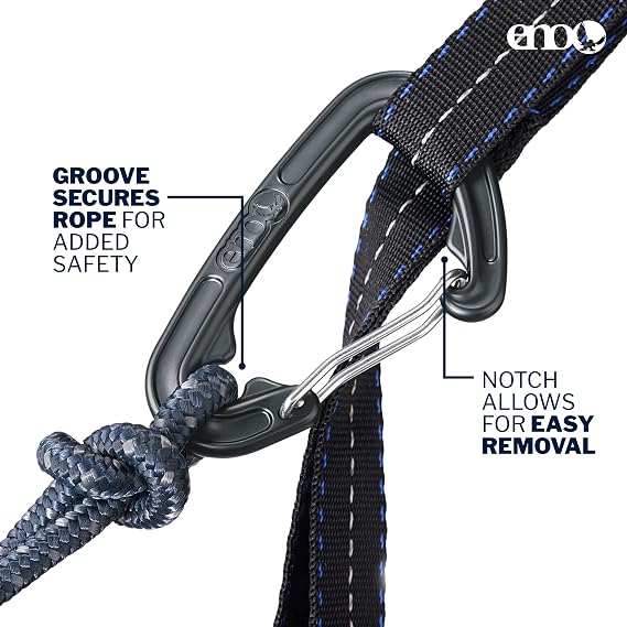 ENO Bundle, Includes The SingleNest Hammock & Atlas Suspension System, Lightweight, Durable Hammock with Straps for Camping, Hiking & Travel, Black/Charcoal