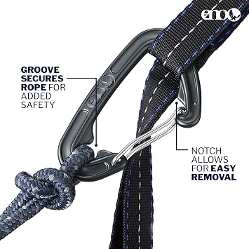 ENO Bundle, Includes The SingleNest Hammock & Atlas Suspension System, Lightweight, Durable Hammock with Straps for Camping, Hiking & Travel, Black/Charcoal