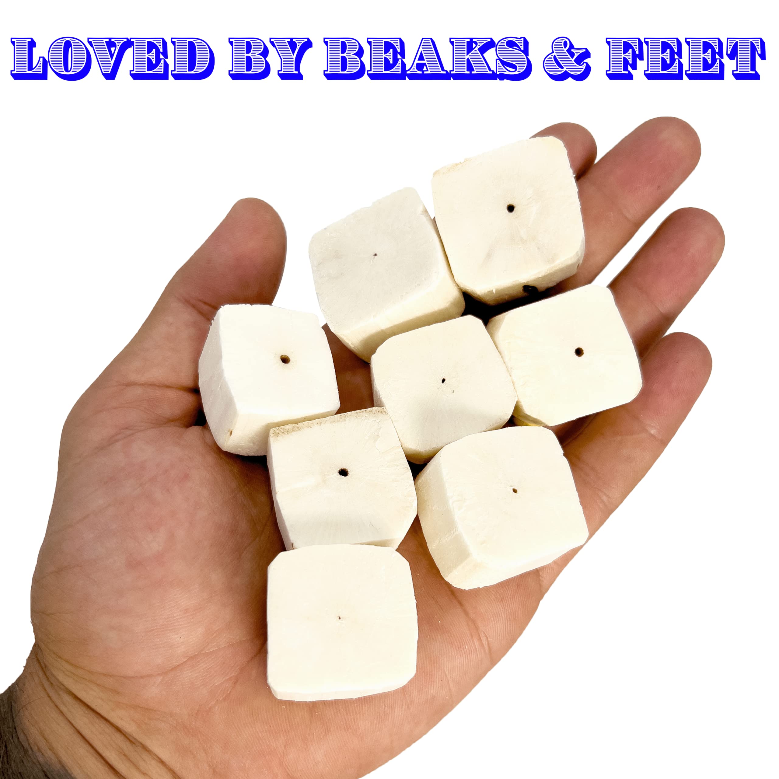 Mandarin Bird Toys by M&M - Hand-Cut Natural Sola Wood Lightweight Chewable Foraging Bird Foot Toys, Versatile, Breakable, Beak and Feet Pleasing, Great for Small and Medium Size Pets, Easy to Bite