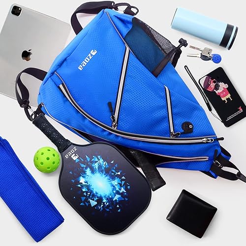 Miniatura 3 de ZOEA Bolsa de pickleball deportiva para mujeres y hombres, mochila ajustable de pickleball con gancho para cerca, se adapta a 4 paletas y todos tus