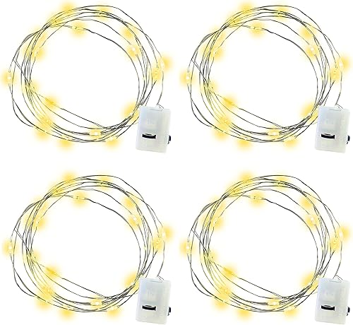 Hogg Serie DIY - Guirnalda de luces de vaso de 6 pies, color blanco, paquete de 4