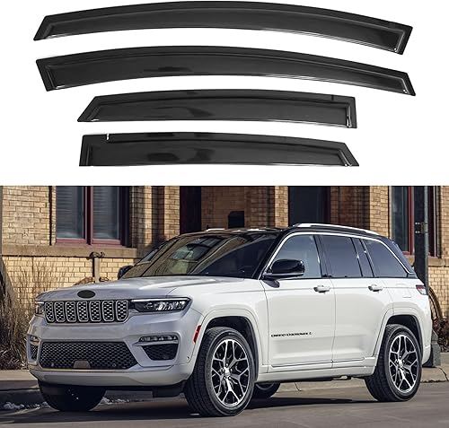 Miniatura 101 de IG - Visera para ventana de automóvil, protector contra la lluvia, el sol y el viento, con cinta adhesiva, deflector extraduradero para ventana