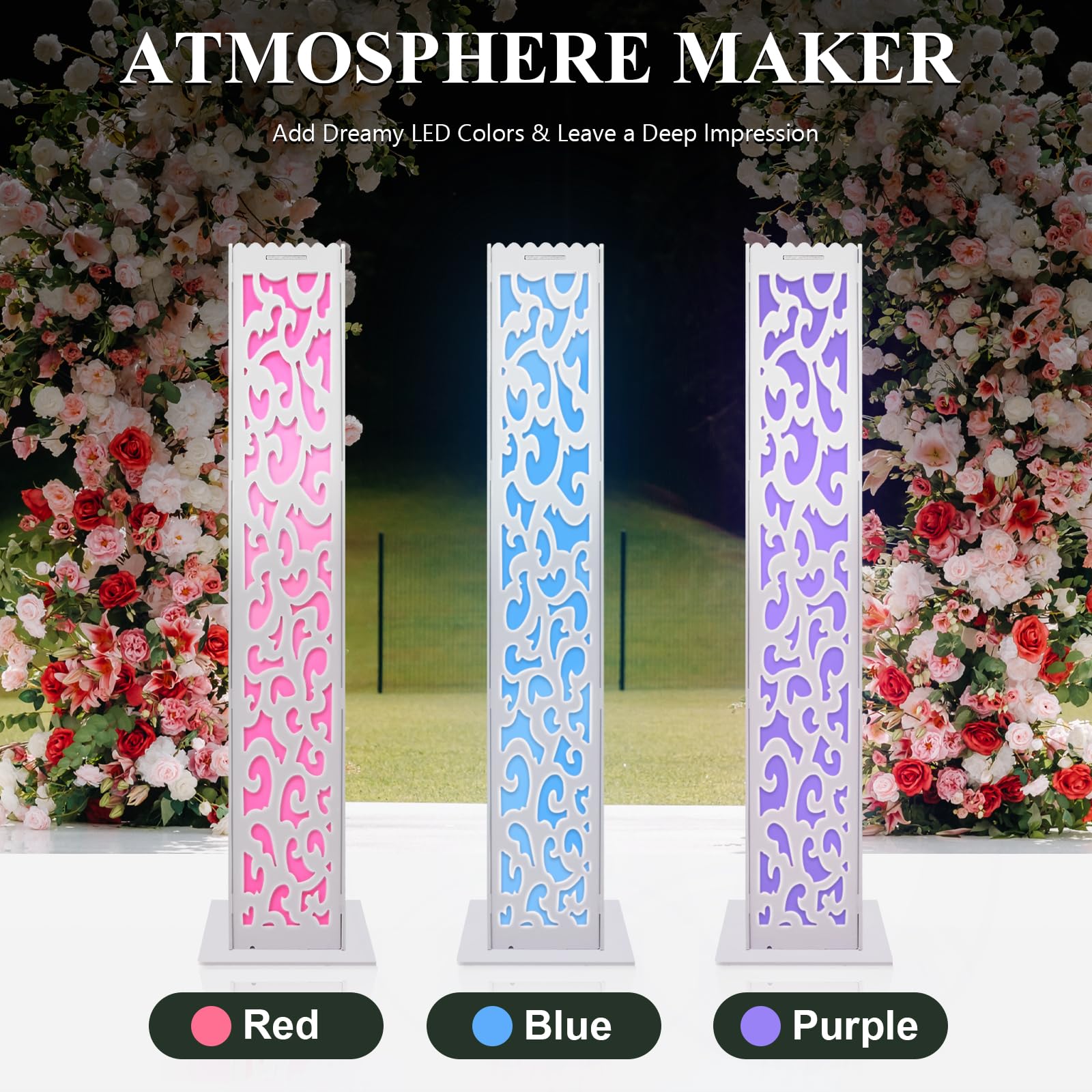 Led Columns Backdrop Lighted Wedding Columns Lighted Wedding Arch Etsy