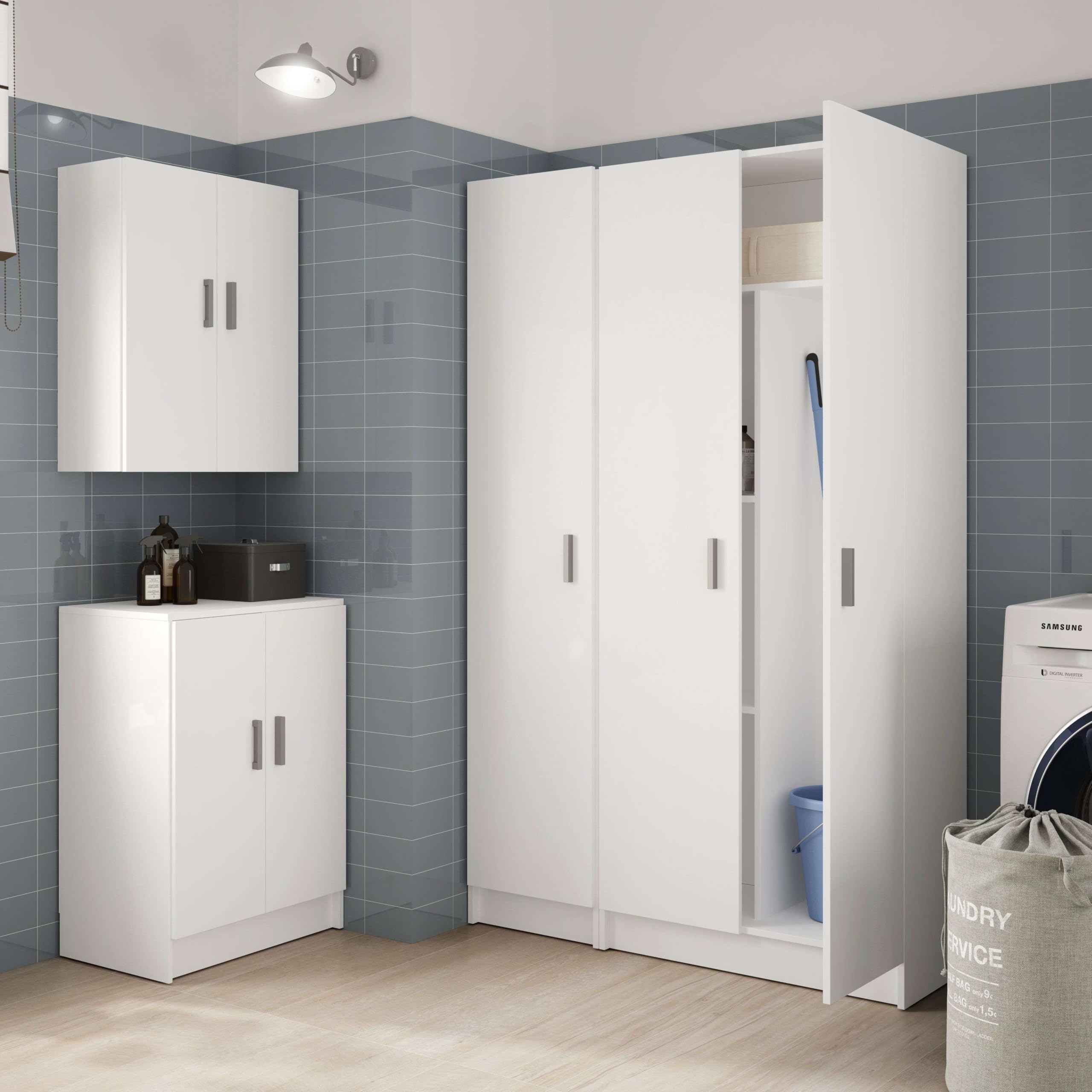 Esidra Habitdesign FOARM7142O Armadio Multiuso, Bianco, 73 x 37 x 180 cm