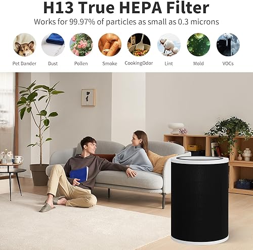 Miniatura 4 de Paquete de 1 filtro de repuesto True HEPA compatible con purificador de aire G-Guardian FLT5800, para filtro P, número de pieza AP5800W