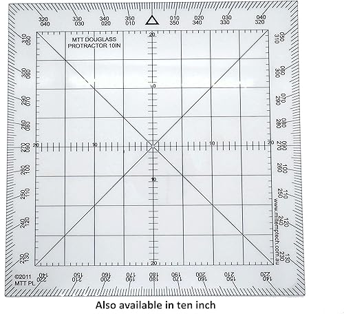 Miniatura 6 de Transportador Douglas de 5 pulgadas graduado en grados para mediciones de ángulo y trazado de mapas para navegación al aire libre, marina o aérea