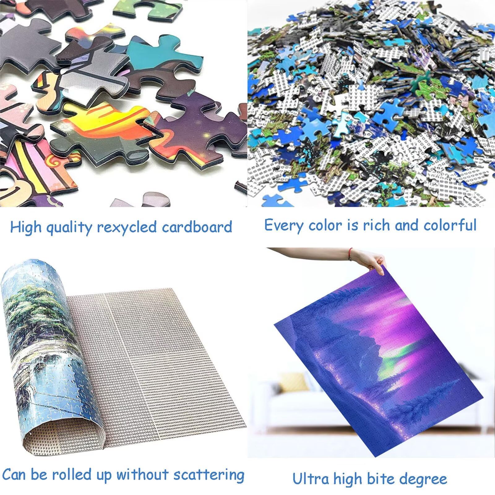 Puzzle 4000 elementów zorza polarna puzzle dla dorosłych zima 141 x 87 cm Unikalne rzemiosło klasyczne 3D drewniane układanka do rodzinnych gier biznesowych, układanka do samodzielnego wykonania nawet