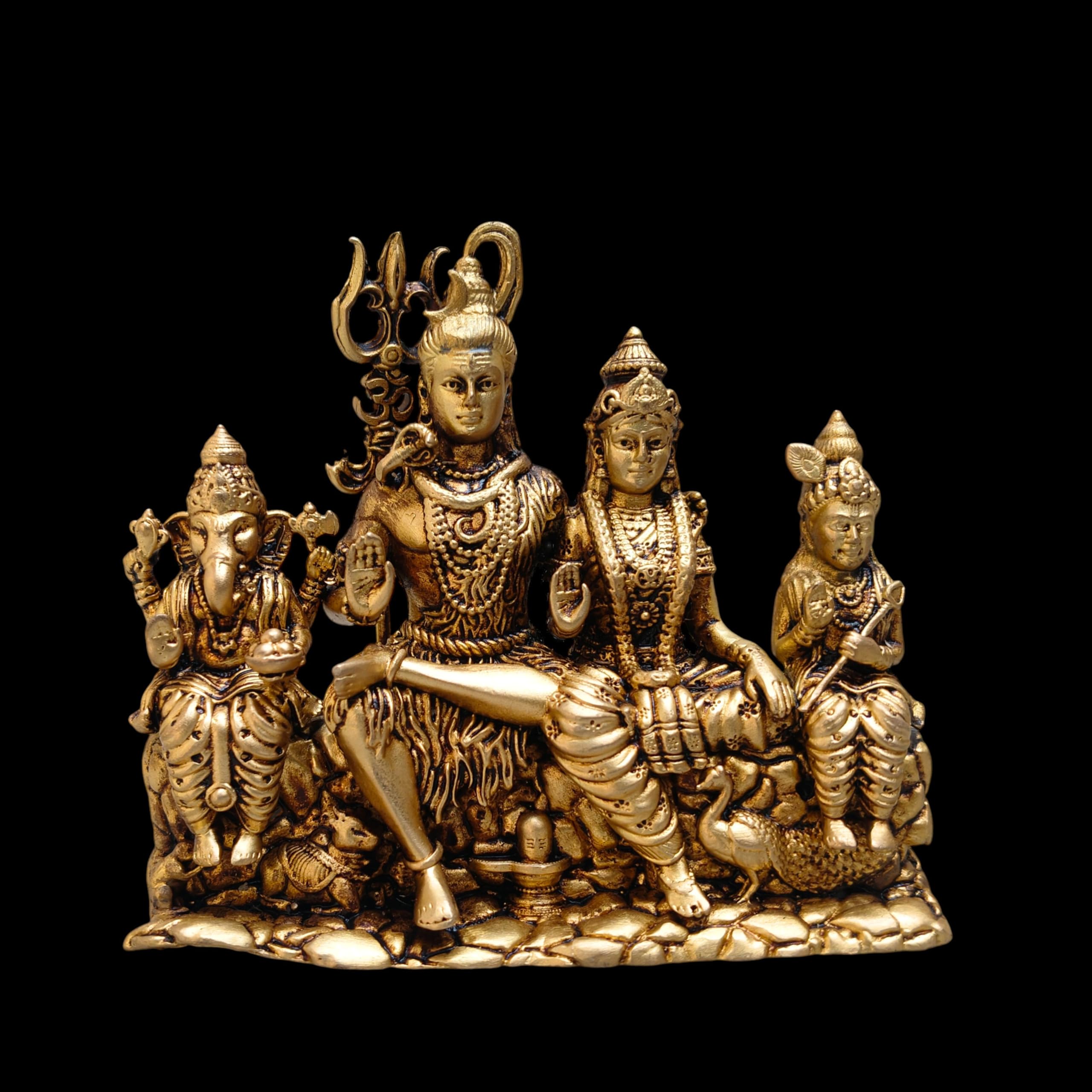 Statue Shiva Parivar en laiton idéale pour le temple de la maison et Pooja