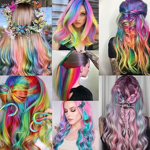 Miniatura 5 de Snoblass 12 paquetes de extensiones de cabello con clip de colores, 21 pulgadas, extensiones de cabello liso colorido con clip para mujeres,