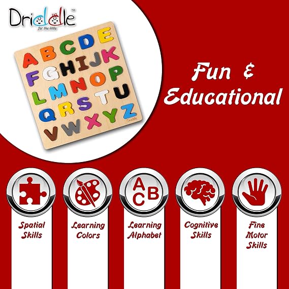 Magnetic Wooden Educational ABC Puzzle - Learn Alphabet & Color Recognition Toy Toddler Preschool Game Kids Montessori Education...