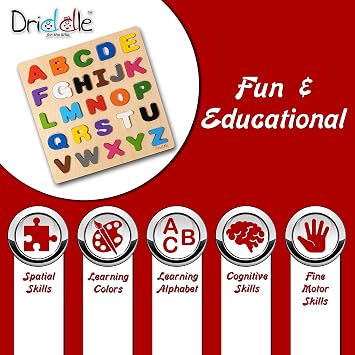 Magnetic Wooden Educational ABC Puzzle - Learn Alphabet & Color Recognition Toy Toddler Preschool Game Kids Montessori Education...
