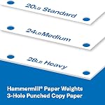 Hammermill Papier à imprimer, pour usage multiple 24 lb Copier du papier, 3 trou - 1 La Râm (500 Feuilles) - 96 Lumineux, fait dans le USA