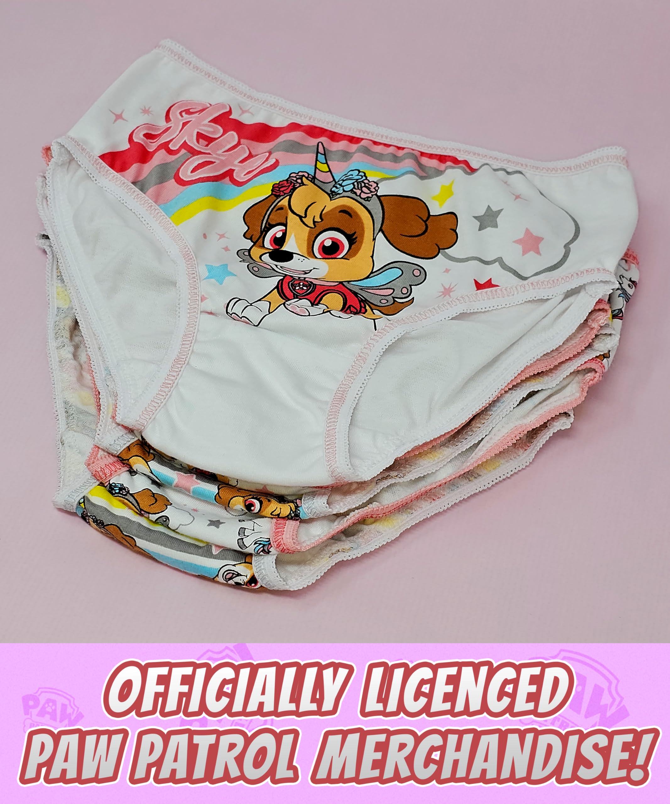 Lot de 5 slips 100 % coton pour fille – Skye et licornes 18 m à 7 ans