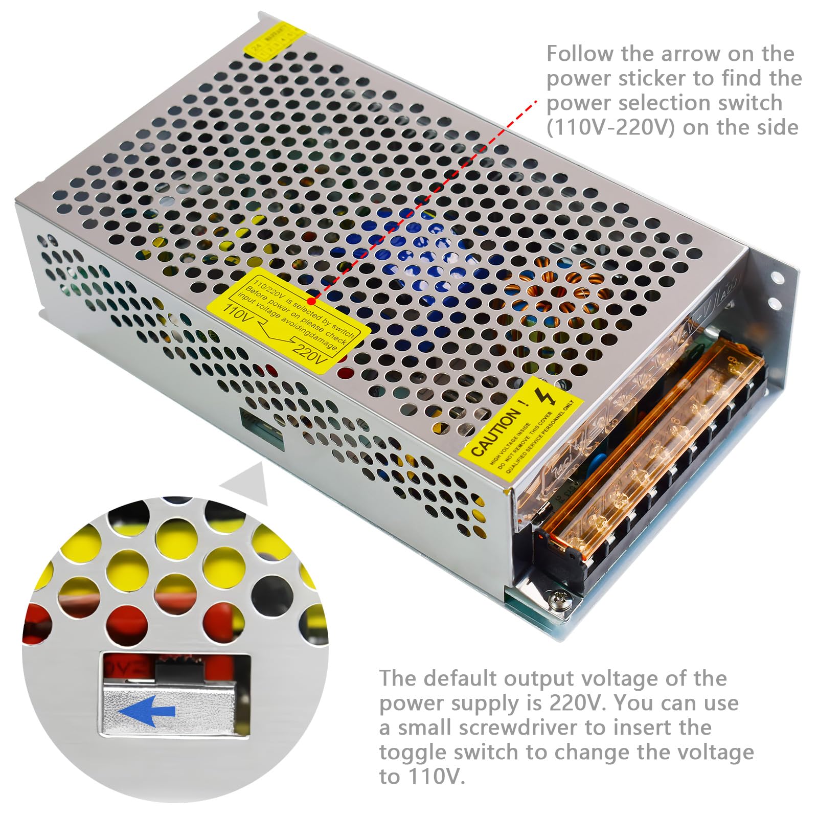 Fuente de Alimentación Conmutada 5V 40A 200W, Transformador AC 110/220V a DC 5V, Convertidor para Pantalla LED, Automatización Industrial y Monitorización