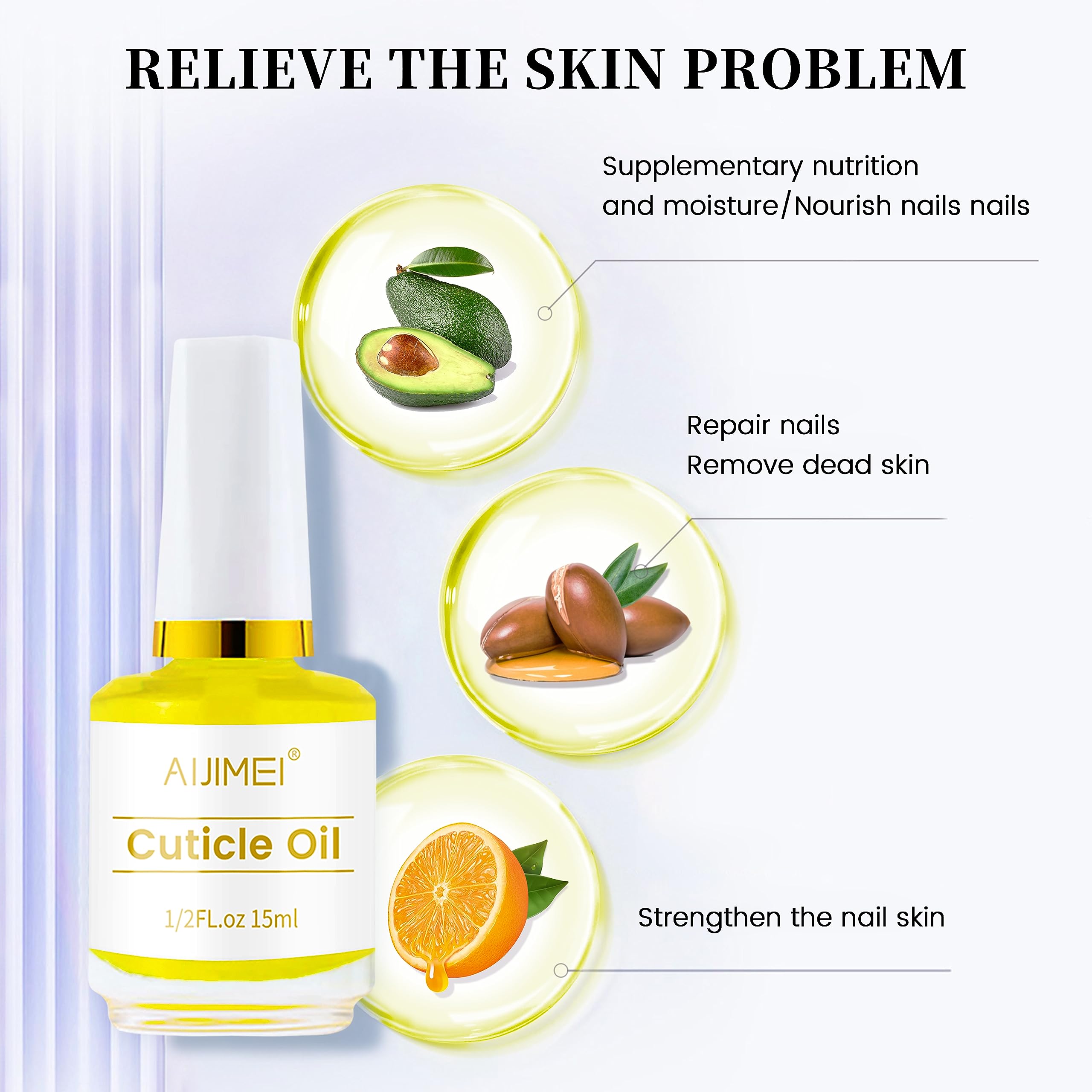 AIJIMEI 4in1 Nail Kit Calcium Primer Cuticle Remover Gel Cream for Strengthening Nails Care with Nail Hardener Nail Strengthener and Cuticle Oil - Image 3